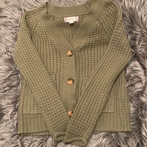 Worn twice! Buttoned navy green cardigan